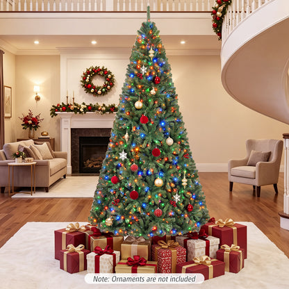 183 cm Artificial Christmas Tree with Branch Tips and LED Lights for Indoor