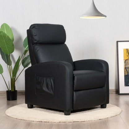 Modern Recliner Sofa Lounge / Adjustable Backrest Armchair-Black