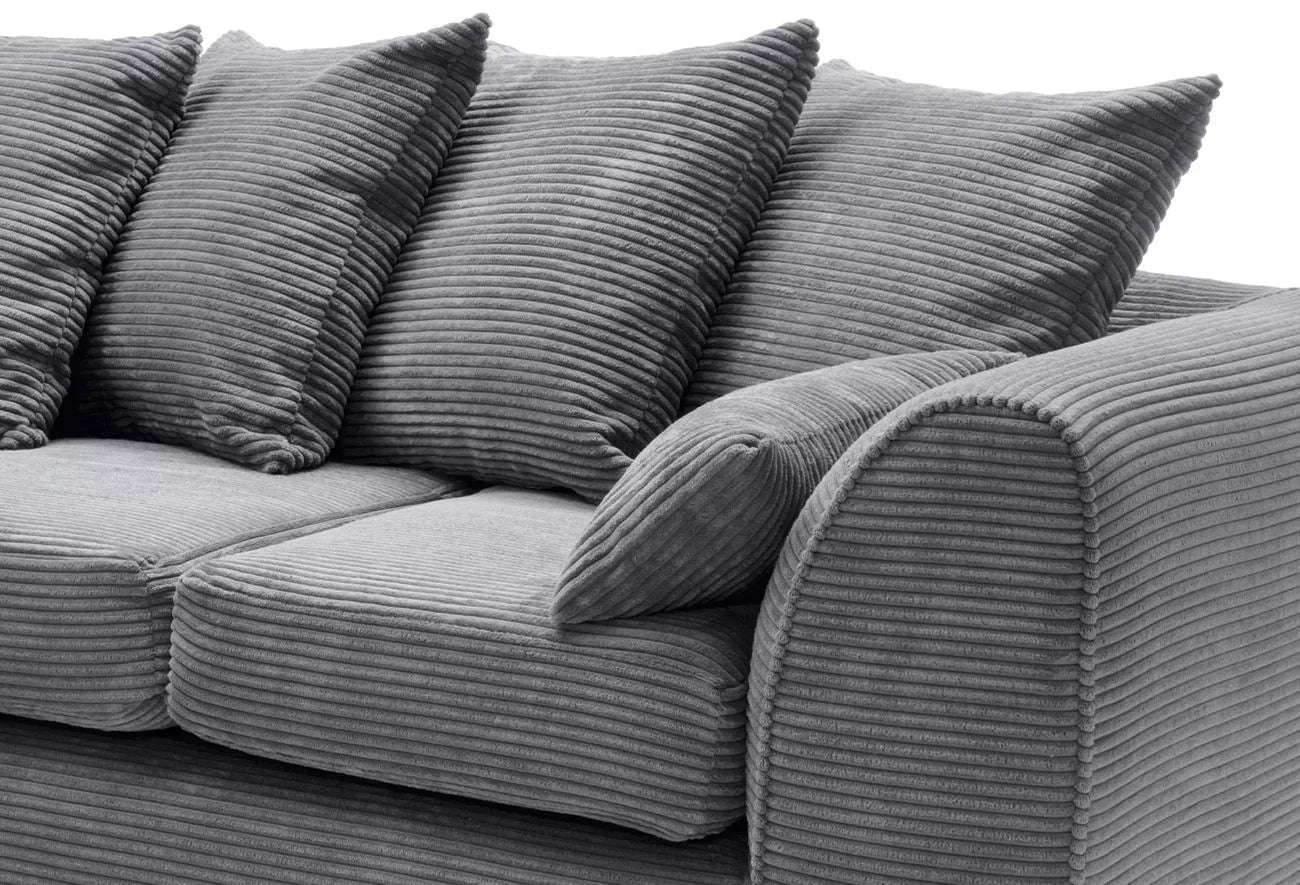 Jumbo Cord Grey Corner Sofa