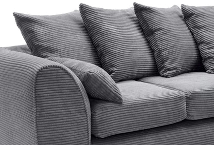 Jumbo Cord Grey Corner Sofa