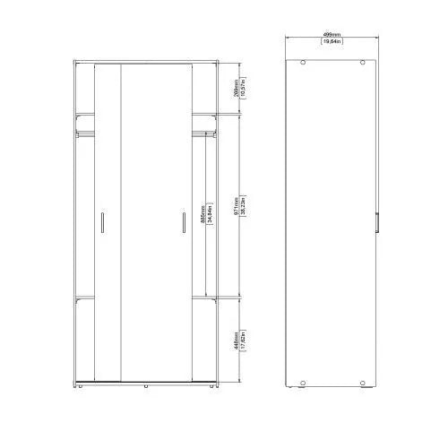 Classic Design 2 Sliding Doors Wardrobe - White