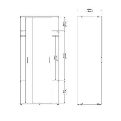 Classic Design 2 Sliding Doors Wardrobe - White