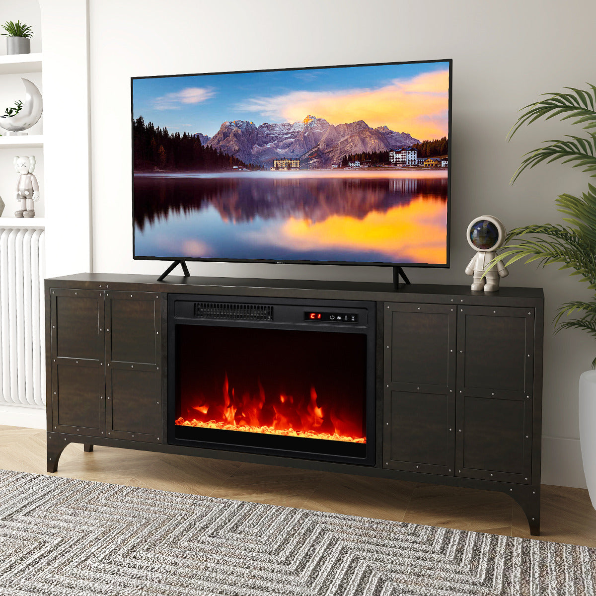 18” Electric Fireplace Insert 750W/1500W Fireplace Heater