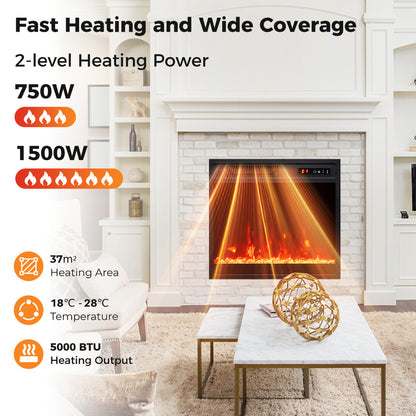 18” Electric Fireplace Insert 750W/1500W Fireplace Heater