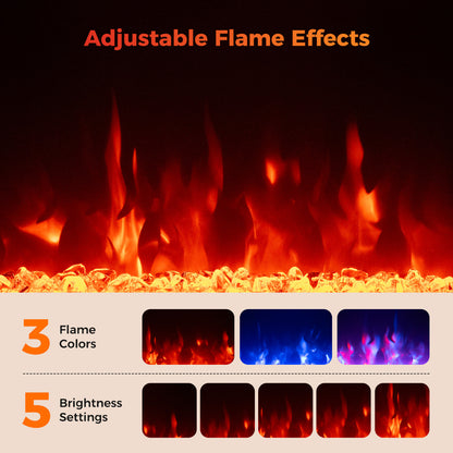 18” Electric Fireplace Insert 750W/1500W Fireplace Heater
