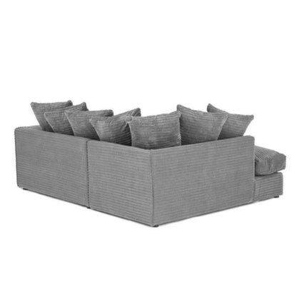 Porto Jumbo Cord Corner Sofa - Grey