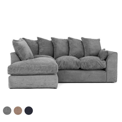 Porto Jumbo Cord Corner Sofa - Brown