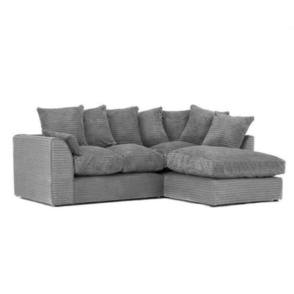 Porto Jumbo Cord Corner Sofa - Grey