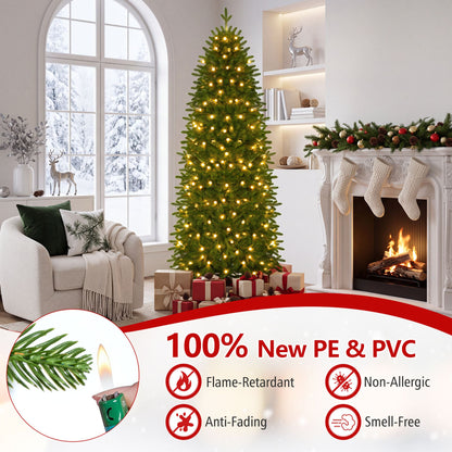190 CM Prelit Pencil Christmas Tree with 719 Branch Tips and 220 Lights-M