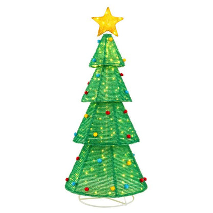 190 CM Lighted Collapsible Christmas Tree with 200 LED Warm Light