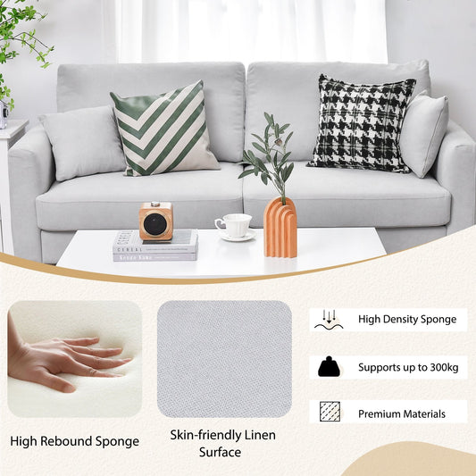 191cm Wide Upholstered Loveseat Sofa with Armrest and Pillows-Grey