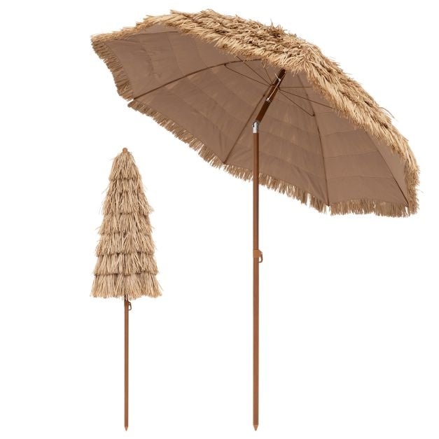 196 cm Hula Thatched Tiki Umbrella with Tilt