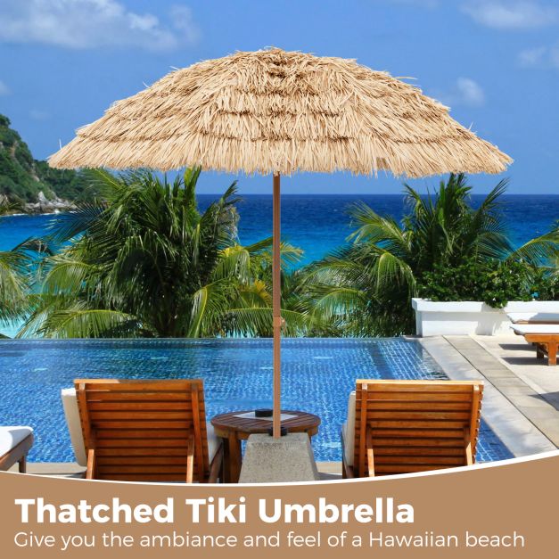 196 cm Hula Thatched Tiki Umbrella with Tilt
