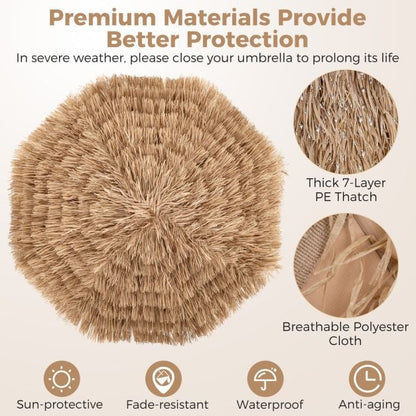 196 cm Hula Thatched Tiki Umbrella with Tilt