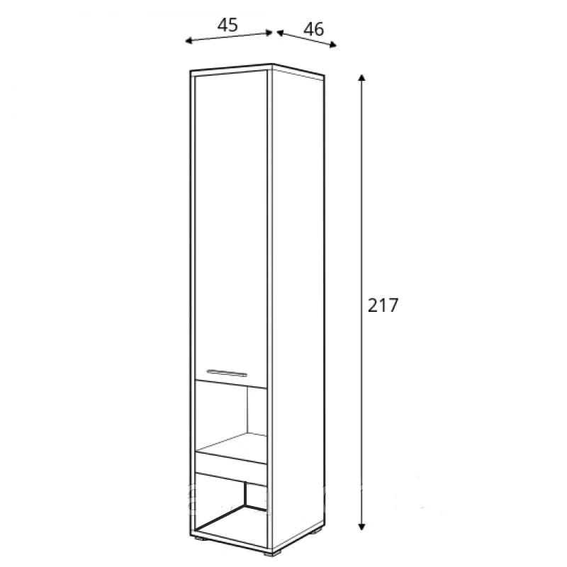 CP-07 Tall Storage Cabinet for Vertical Wall Bed Concept Pro [Oak Sonoma]