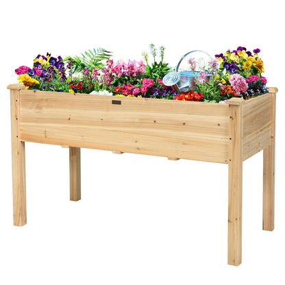 Garden Wooden Planter Flower Raised Box Container-Natural