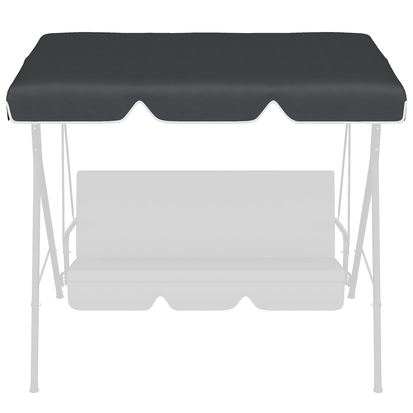 Outsunny 2 Seater Garden Swing Canopy Replacement Cover, UV50+ Sun Shade (Canopy Only), Black