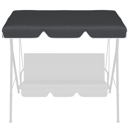 Outsunny 2 Seater Garden Swing Canopy Replacement Cover, UV50+ Sun Shade (Canopy Only), Black