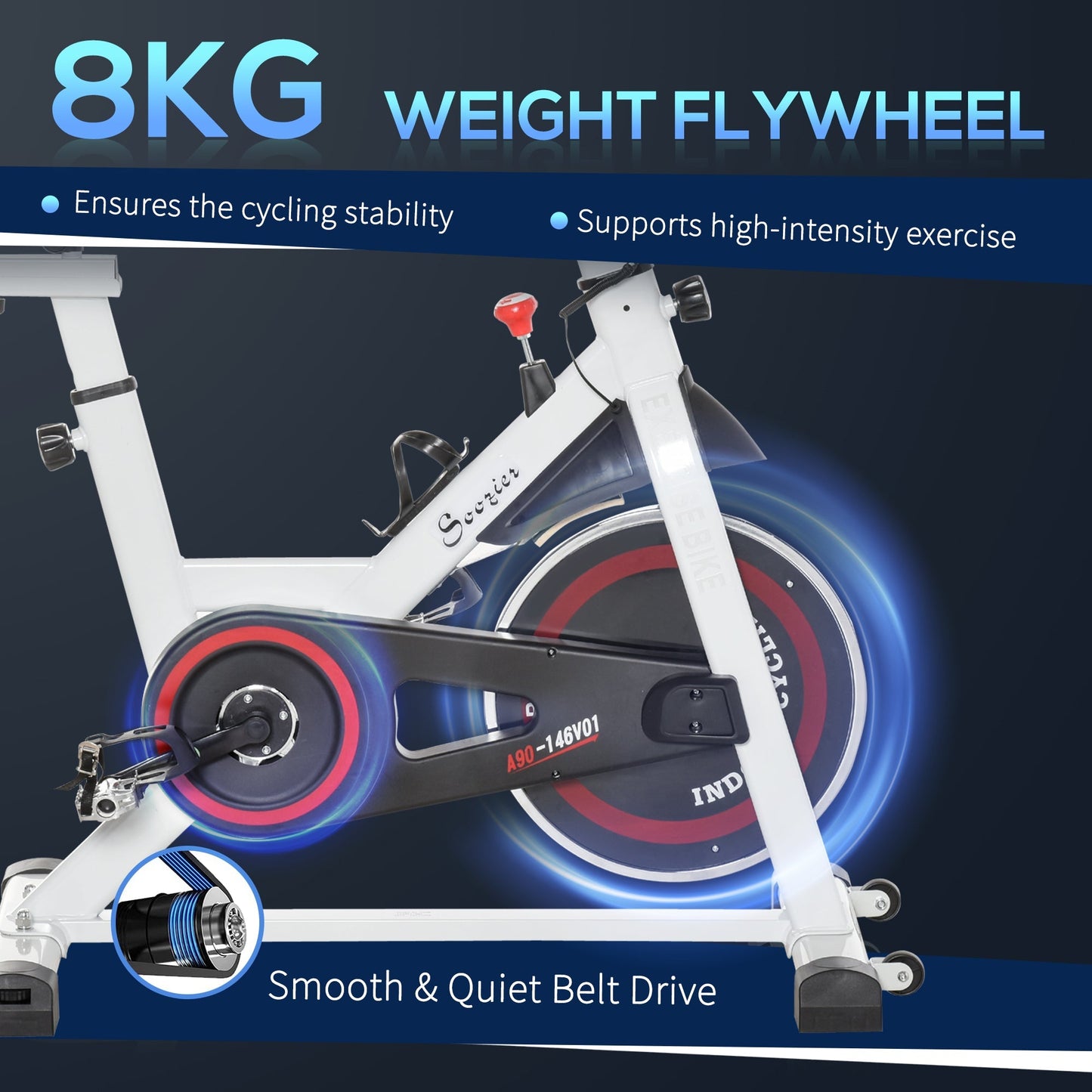 Upright Exercise Bike Indoor Training Cycling Machine Stationary Workout Bicycle with Adjustable Resistance Seat Handlebar LCD Display