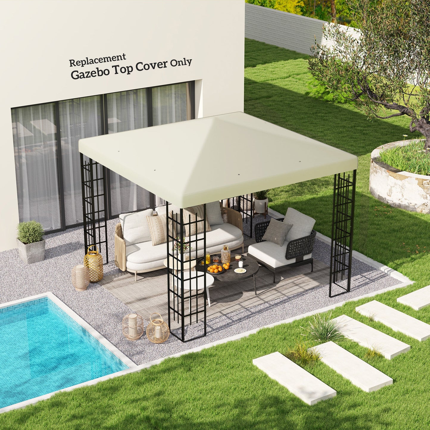 Outsunny 3 x 3(m) Altana zastępcza - kremowa