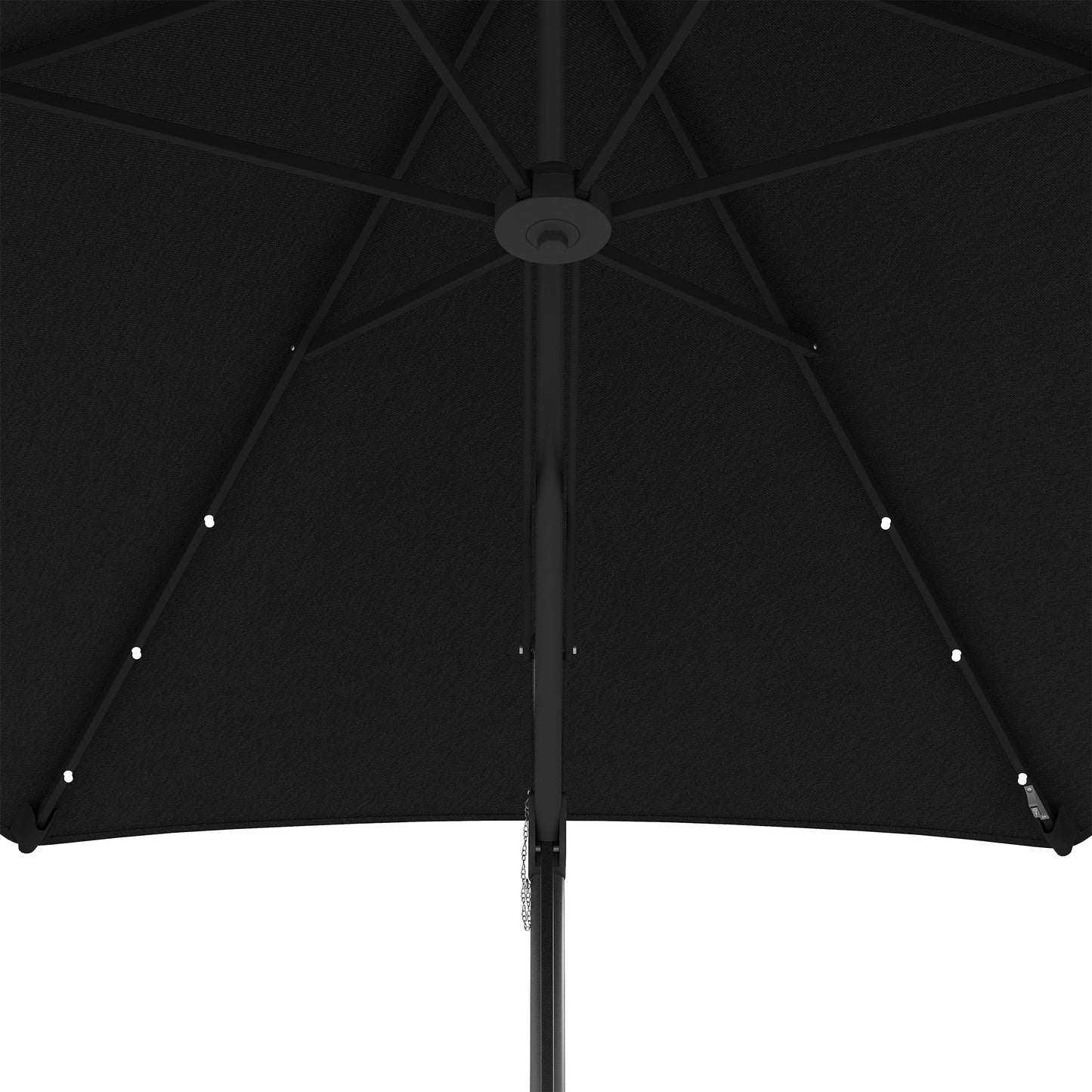 Outsunny 3(m) Garden Parasol Cantilever Umbrella with Solar LED, Cross Base and Waterproof Cover, Black