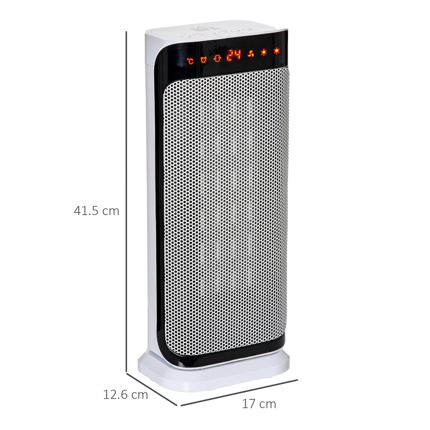 HOMCOM 2000W Electric Heater, PTC Ceramic Portable Fan Heater with Overheating & Tip-Over Protection, 8H Timer, 45 Oscillating Heater for Home, Office, Study, Bedroom
