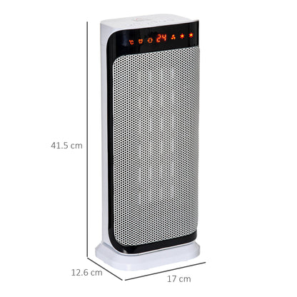 HOMCOM 2000W Electric Heater, PTC Ceramic Portable Fan Heater with Overheating & Tip-Over Protection, 8H Timer, 45 Oscillating Heater for Home, Office, Study, Bedroom
