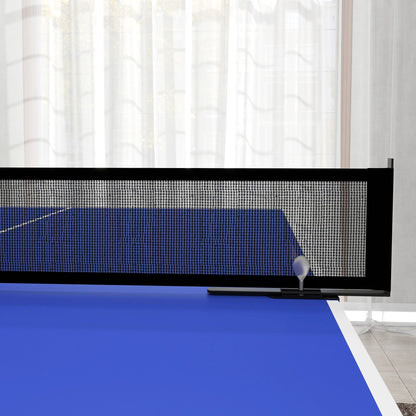 SPORTNOW 9FT Foldable Table Tennis Table, with Cover, Net, Paddles, Balls - Blue