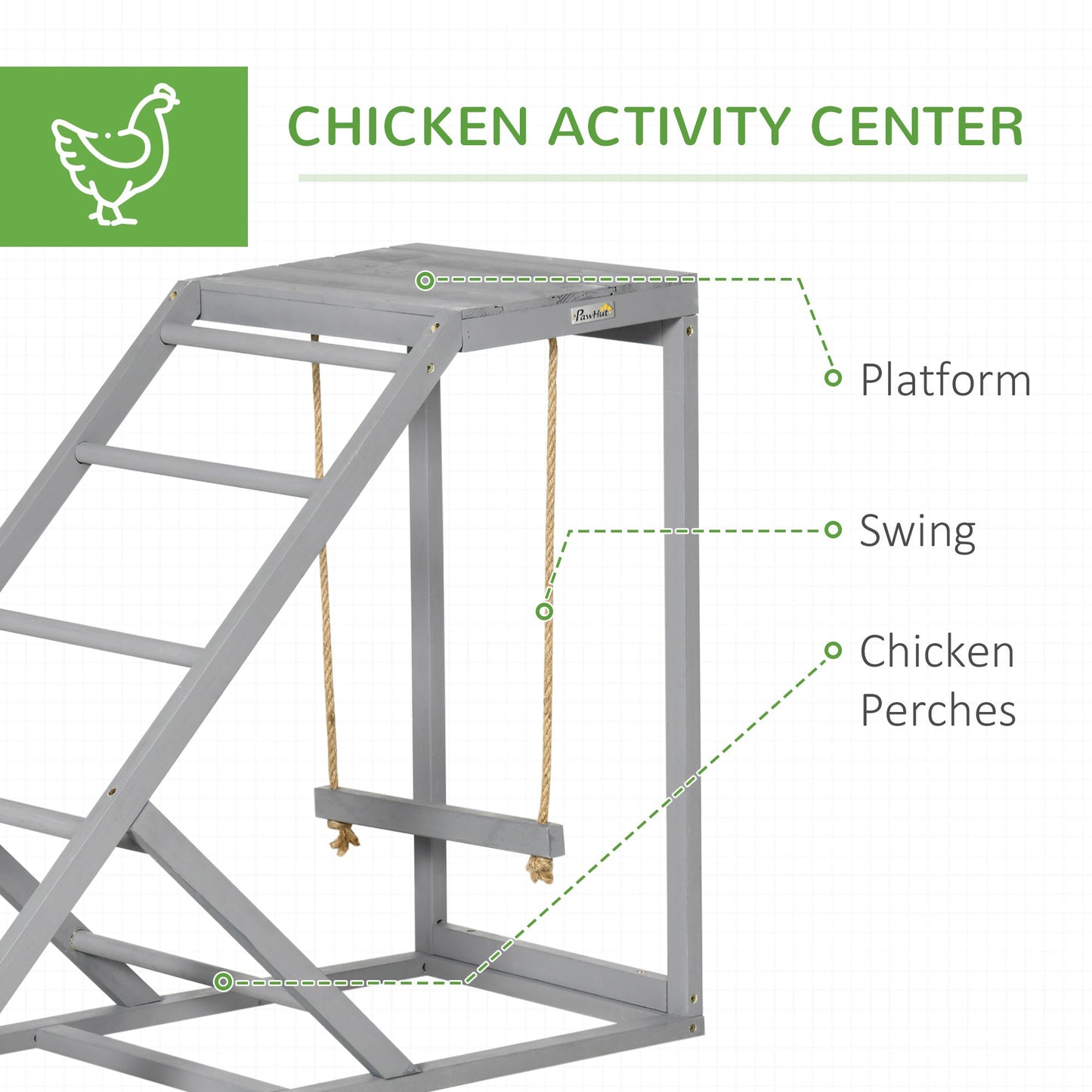 PawHut Walk In Chicken Run مع رف وغطاء لأنشطة الدجاج، 2.8 × 3.8 × 2 متر