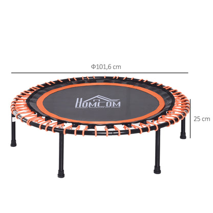 HOMCOM Mini Trampoline Fitness Trampoline,_101.6 x 25Hcm-Black/Orange