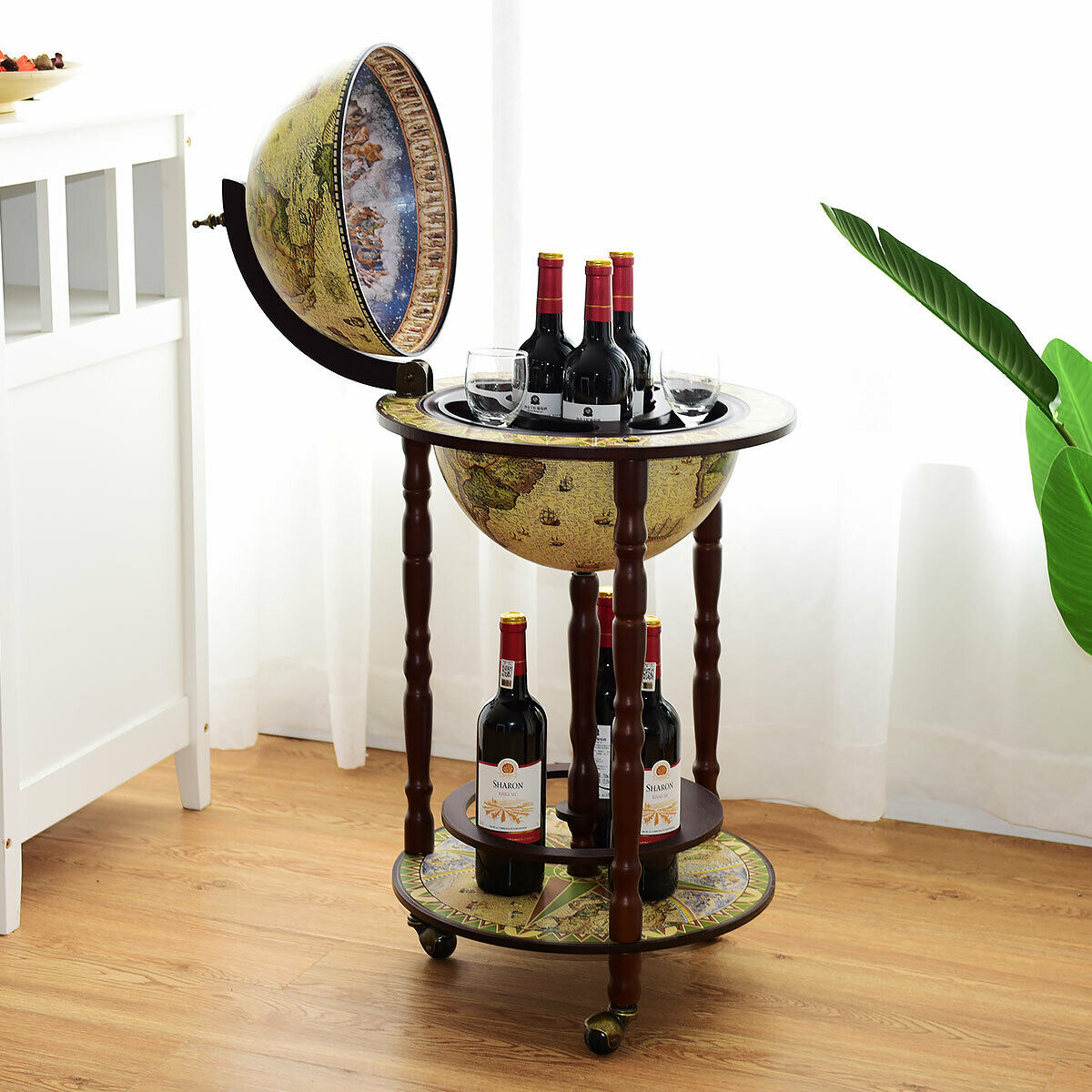 Wooden Globe Drinks Cabinet with Italian Styling