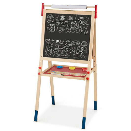 2 IN 1 Kids Art Easel Double Sided Chalk Board Tray