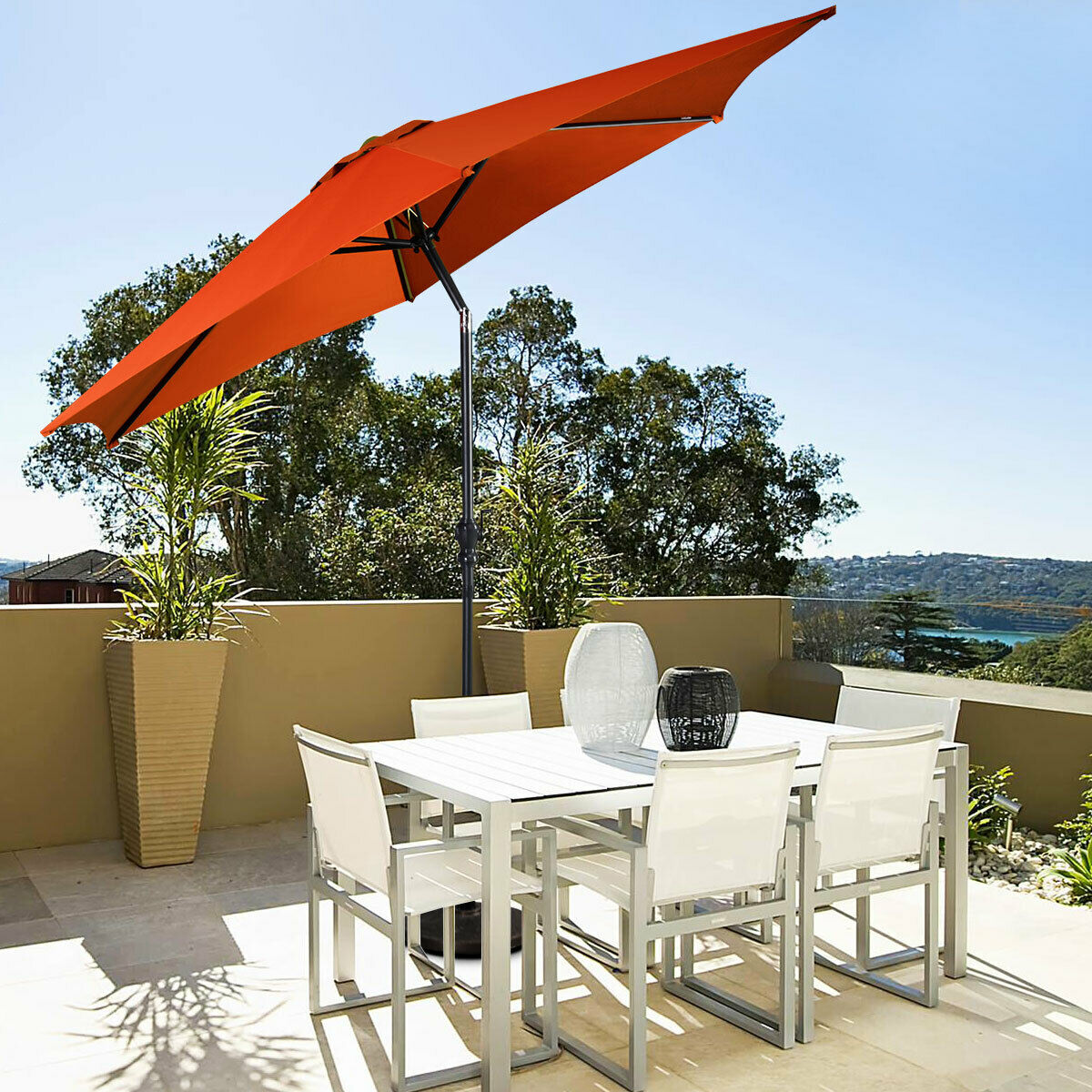 2.7m Garden Parasol with Crank-Orange