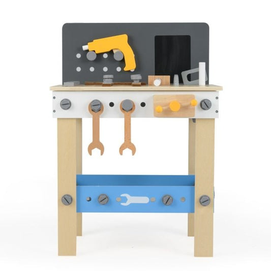 Wooden Toddler Workbench Playset with Pegboard and Storage Shelf