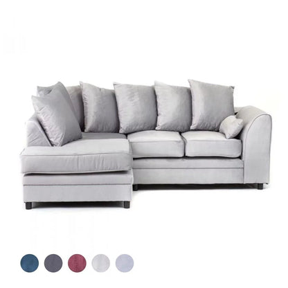 Chicago Velvet Corner Sofa - Light Grey