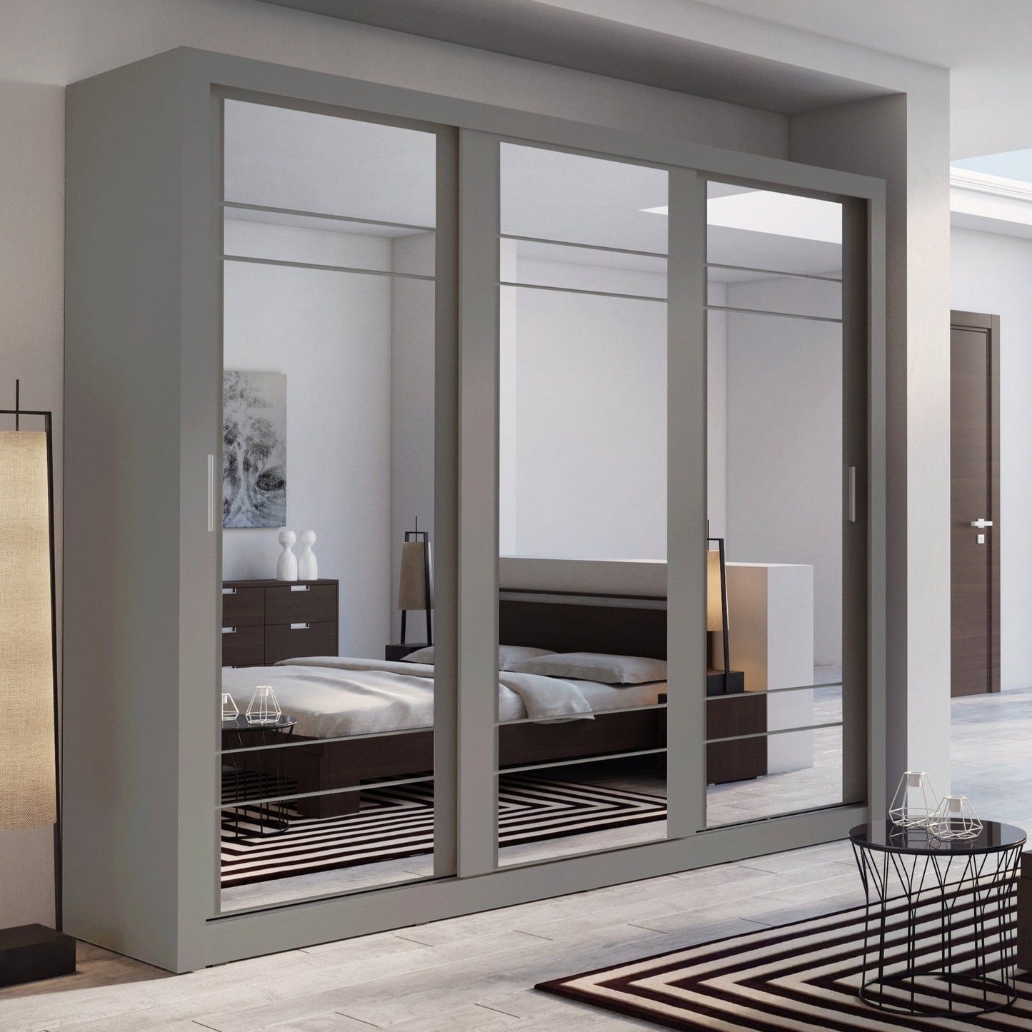 Artimas II Sliding Door Wardrobe 250cm - Grey Matt