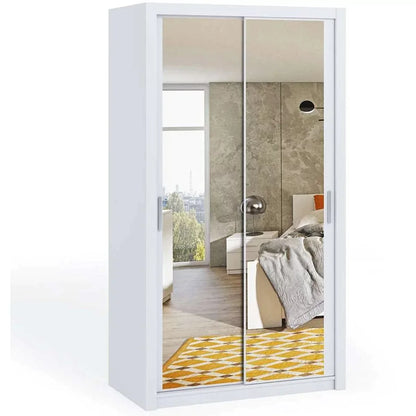 Bonito Sliding Door Wardrobe with Mirror - 120 White