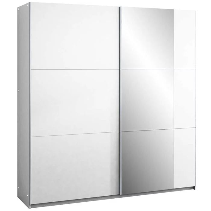 Oldham Sliding Mirror Door 150cm Wardrobe - Grey, White