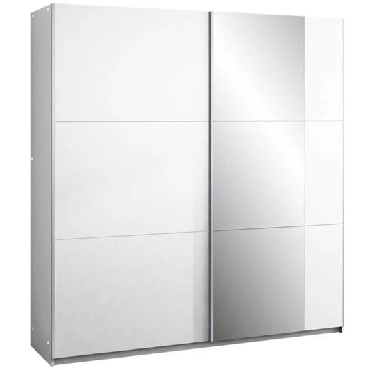 Oldham Sliding Mirror Door 200cm Wardrobe - Grey, White