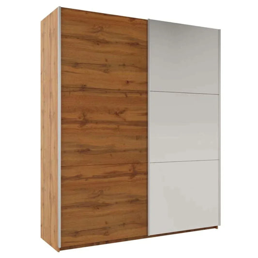 Wokingham Sliding Door Mirror 200cm Wardrobe - Oak Wotan