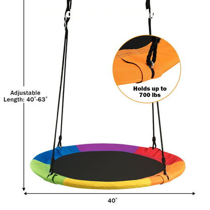Adjustable Flying Saucer Tree Swing with Multiple Functions for Kids