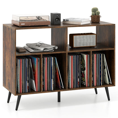 Record Player Stand 3-Tier Turntable Stand-Rustic Brown