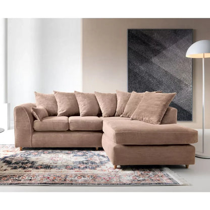 Jill Jumbo Corner Sofa - Brown-Right Facing