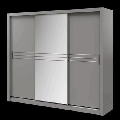 Hiroko 3 Door Sliding Wardrobe 250cm - Grey or White