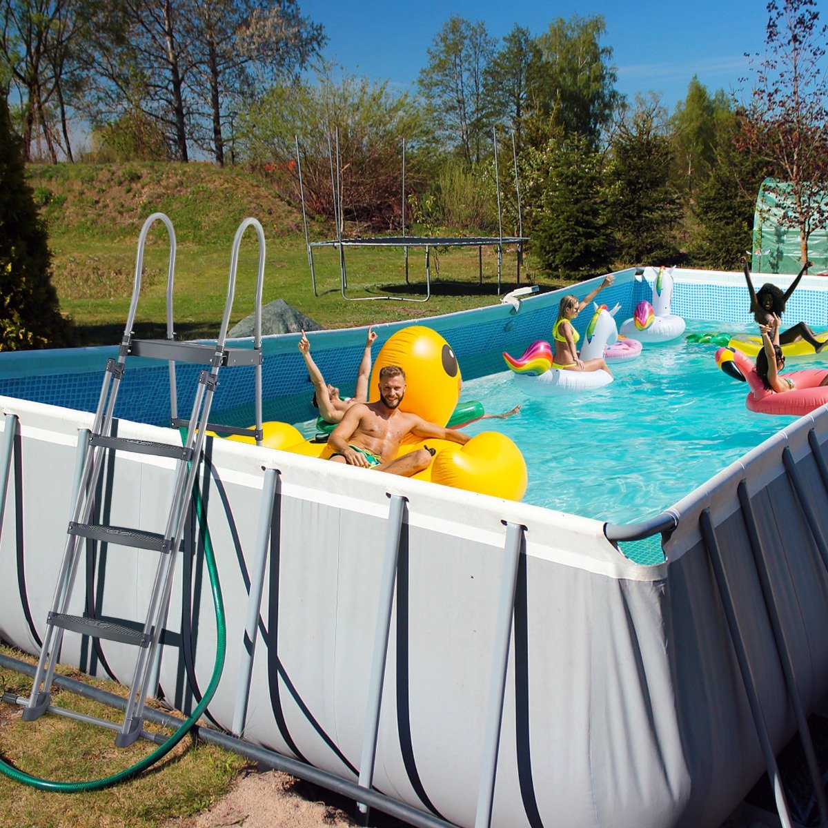 Above Ground Pool Ladder with Removable Steps for 122 CM Wall Height