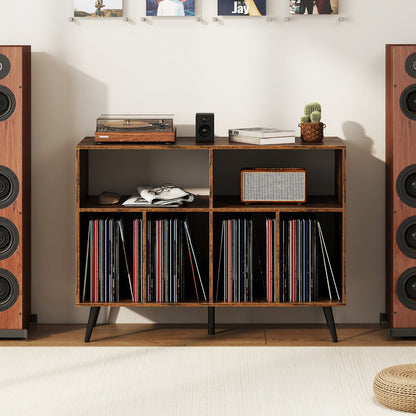 Record Player Stand 3-Tier Turntable Stand-Rustic Brown