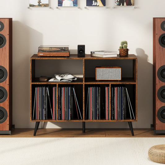 Record Player Stand 3-Tier Turntable Stand-Rustic Brown