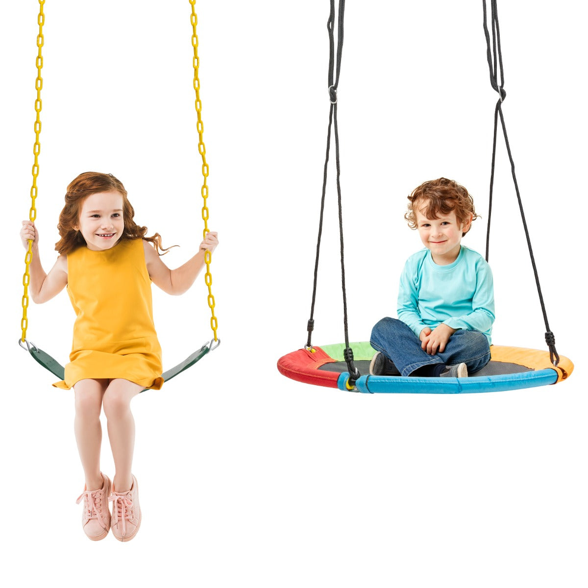 Kids Double Swing Set for Garden Playground (Without Swing Frame)