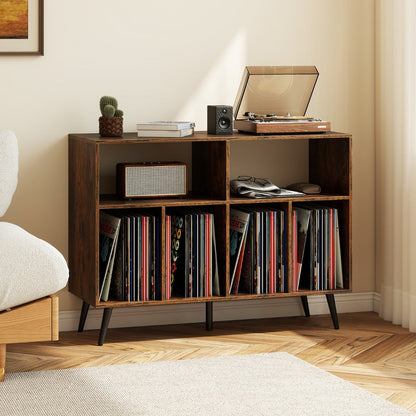 Record Player Stand 3-Tier Turntable Stand-Rustic Brown