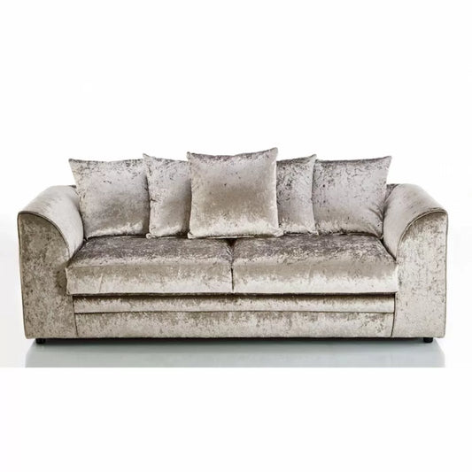 Arabia Crushed Velvet 3 Seater Sofa - Mink